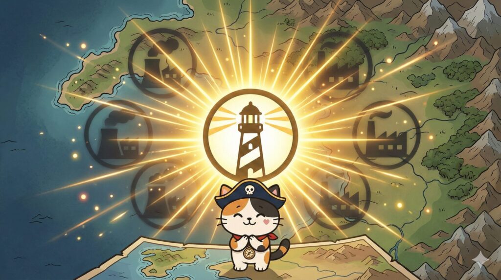 見分け方の地図とココロ船長