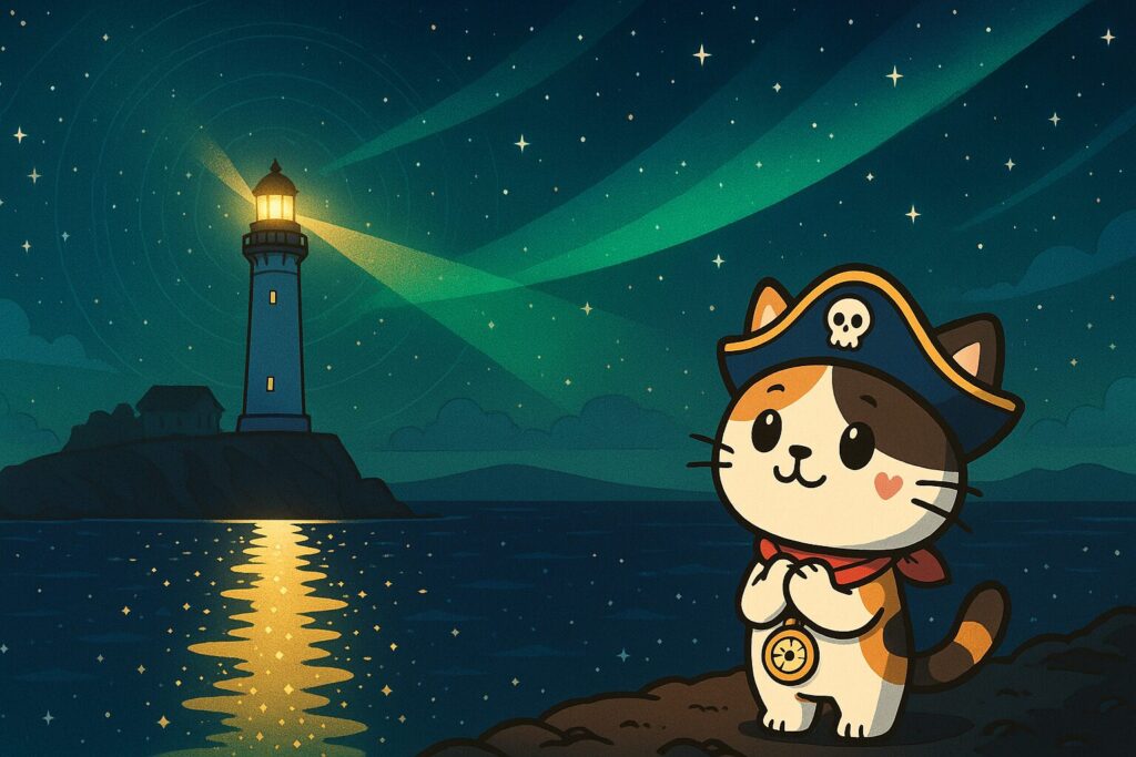 灯台と憧れるココロ船長
