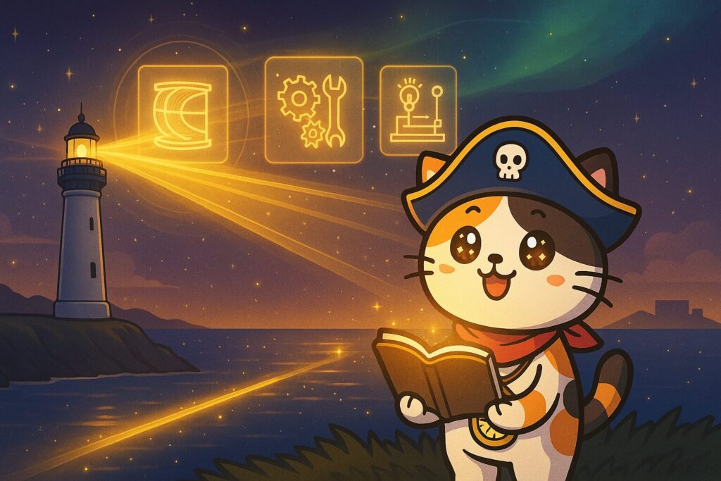 学ぶ灯台とココロ船長
