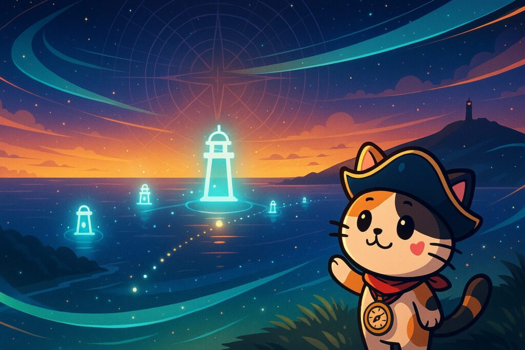 地図の光とココロ船長
