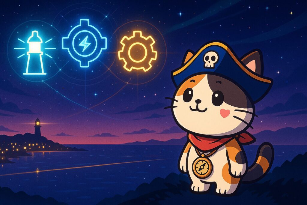 夜空の記号とココロ船長
