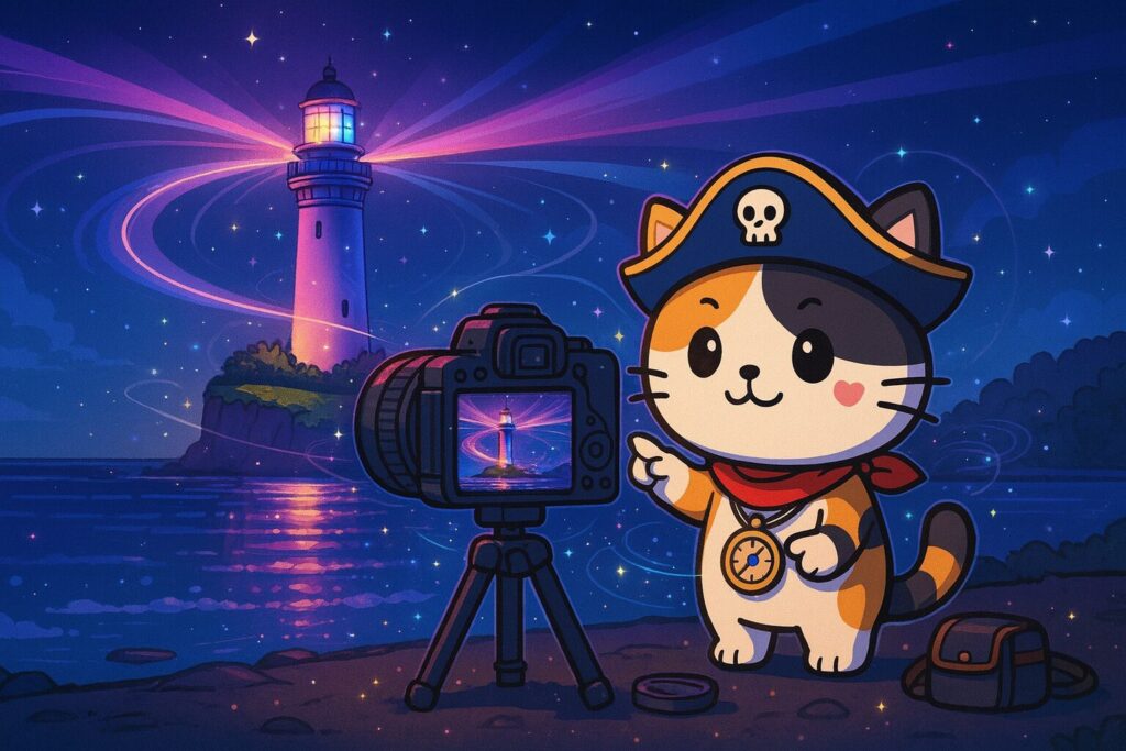 灯台撮影とココロ船長