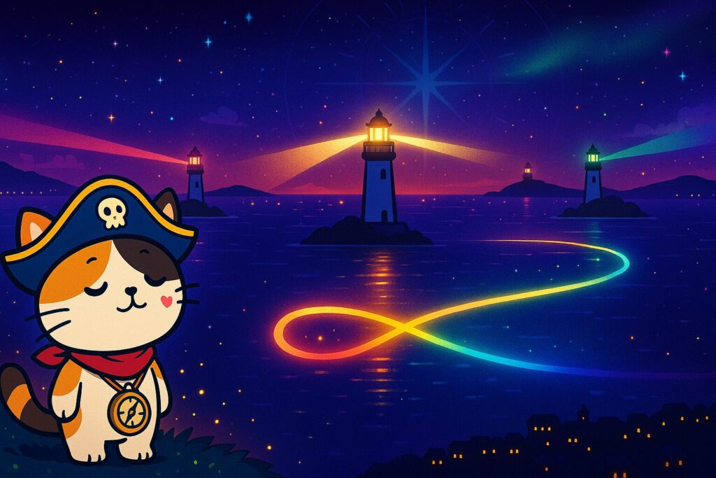 灯台の道しるべとココロ船長
