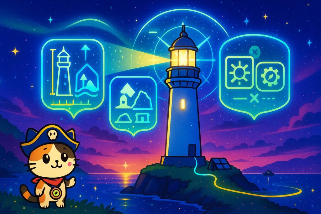 灯台豆知識とココロ船長
