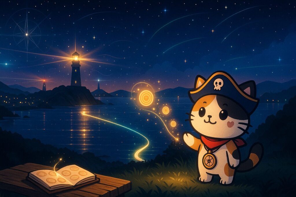 スタンプ帳とココロ船長
