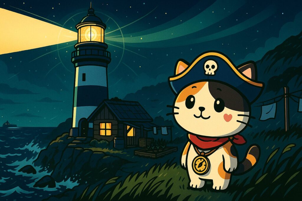 灯台官舎とココロ船長
