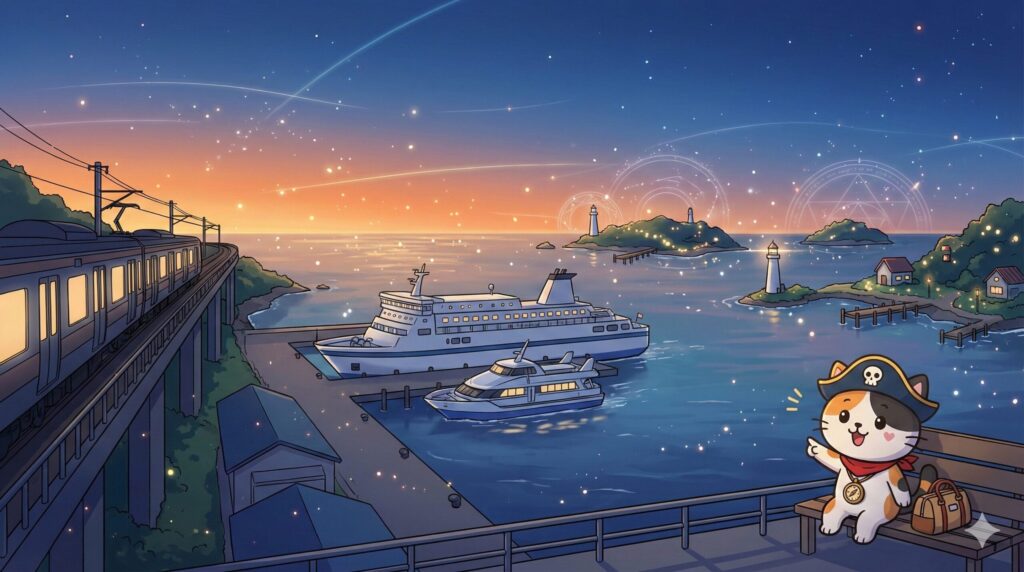 港で週末旅するココロ船長