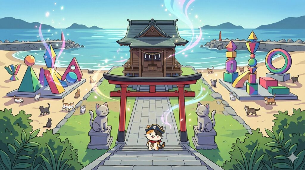 猫神社とアートとココロ船長
