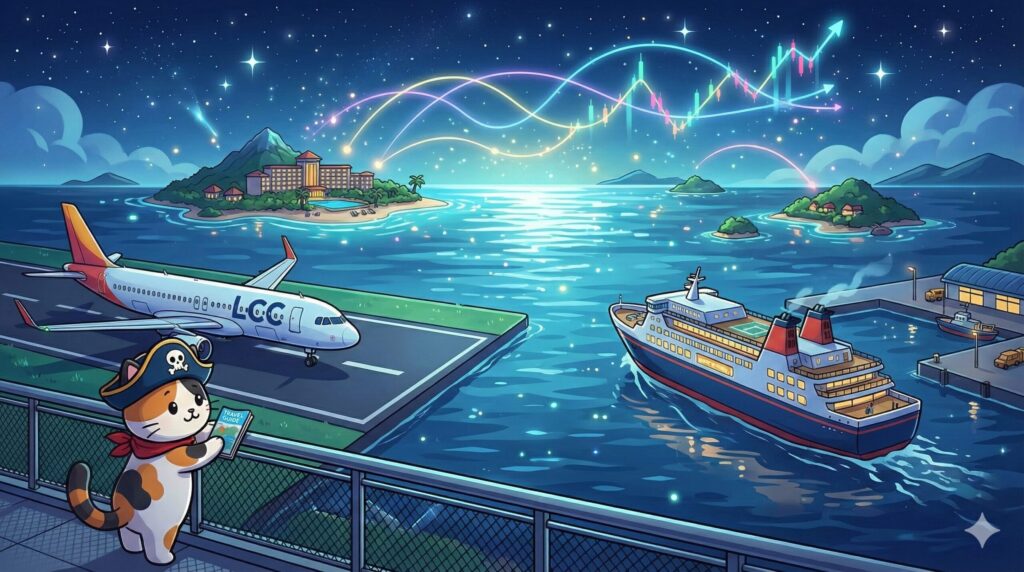 飛行機と船とココロ船長
