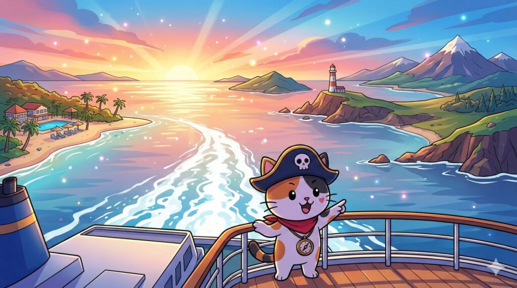 島旅へ出航するココロ船長
