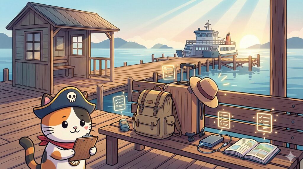 出発準備するココロ船長
