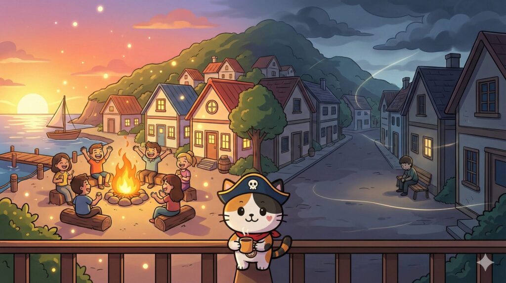 島の光と影とココロ船長
