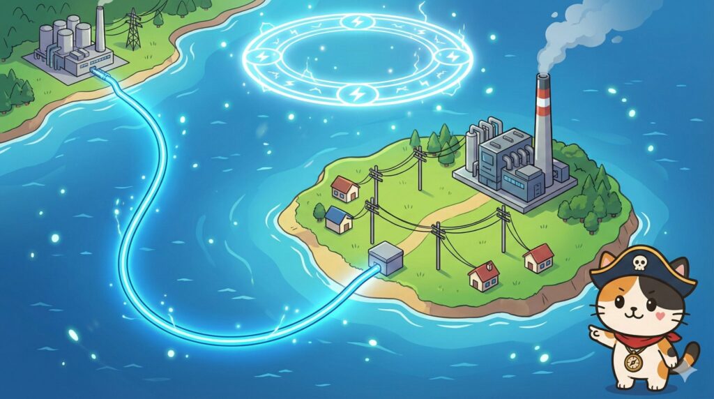 電気ルート図とココロ船長
