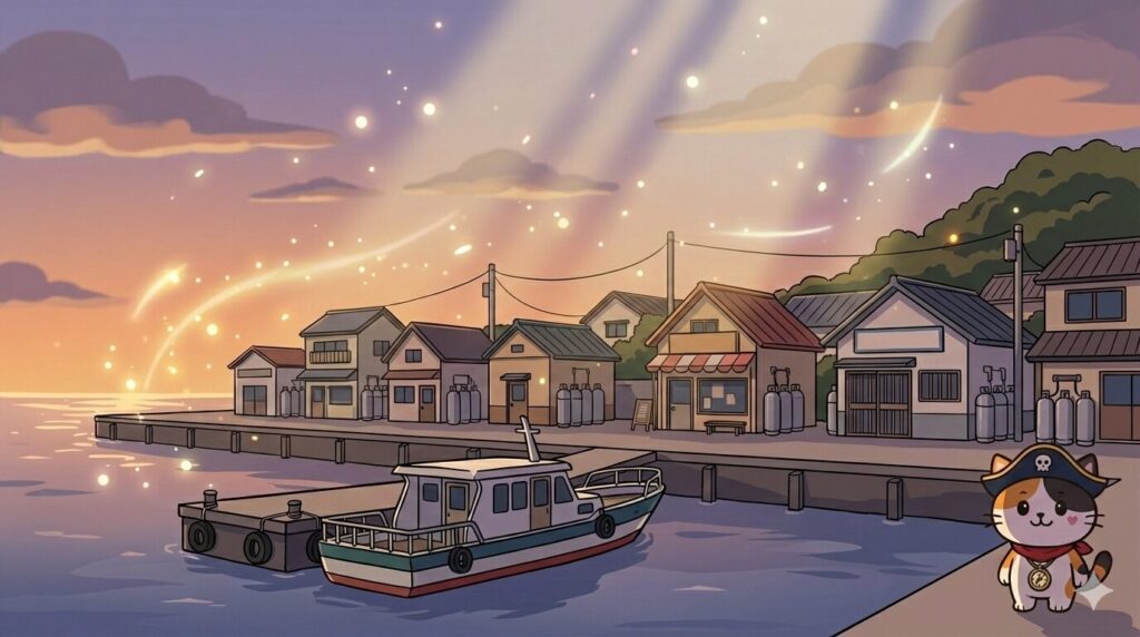 港町とガスとココロ船長
