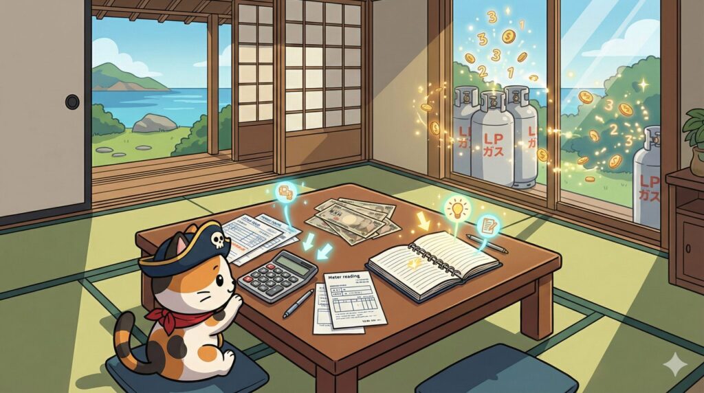 ガス料金に悩むココロ船長
