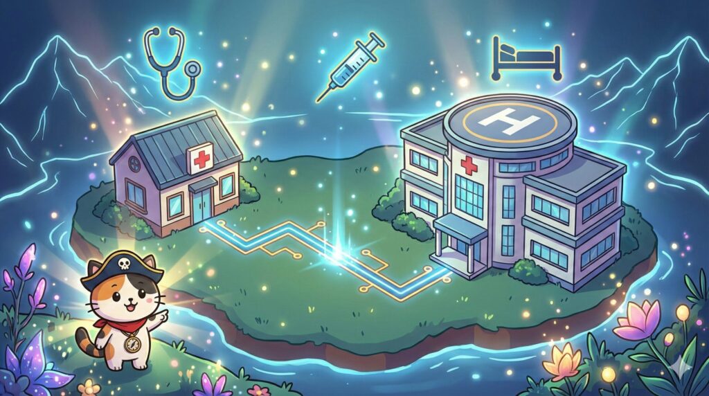 医療拠点とココロ船長
