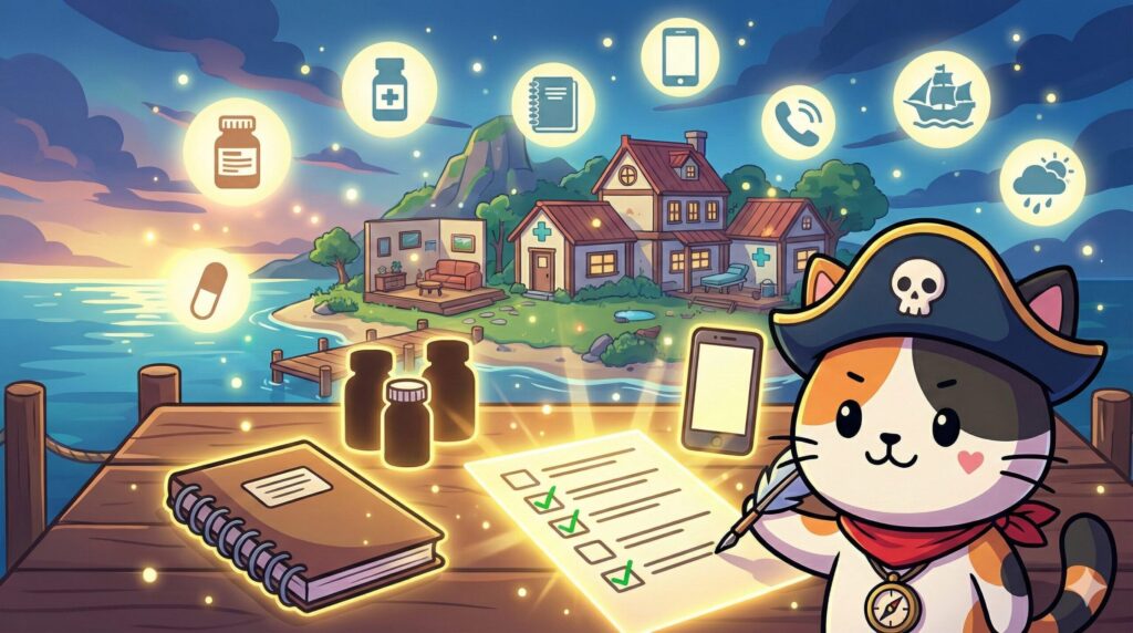 備え確認のココロ船長
