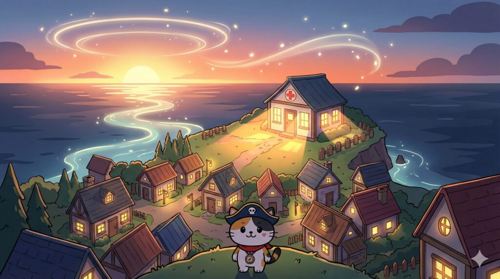 島の灯とココロ船長
