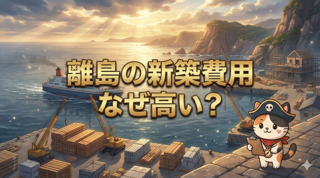 離島の港で荷下ろしされる建材を見ながら、見積の書類を確認しているココロ船長