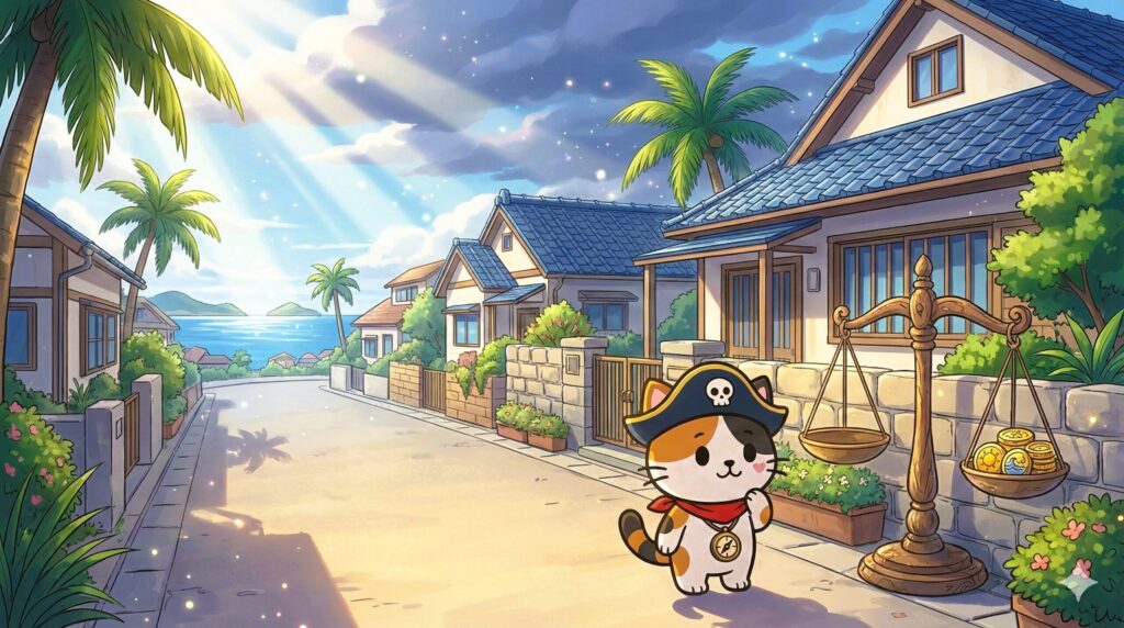 離島の住宅街で家賃の目安を考えているココロ船長の見出し画像。
