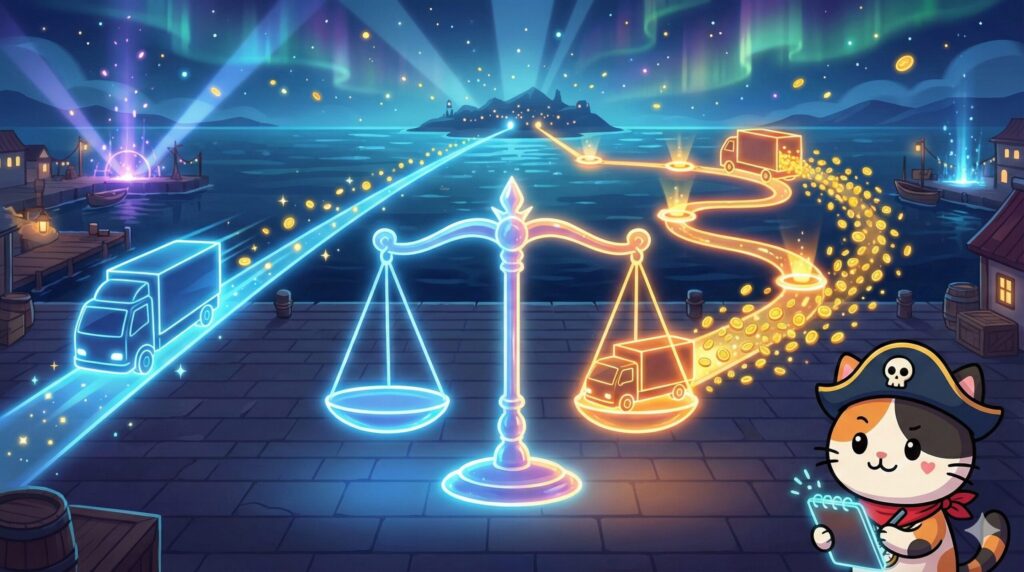 天秤比較とココロ船長
