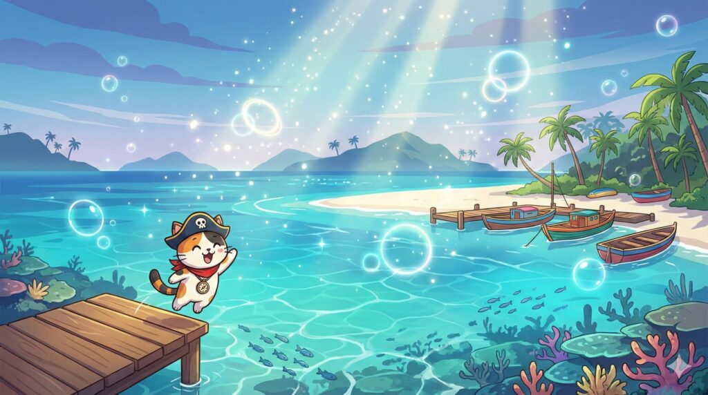 青い海とココロ船長
