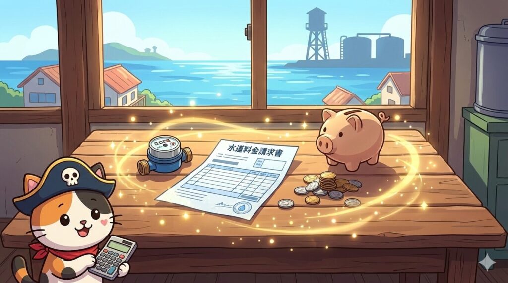 水道代とココロ船長
