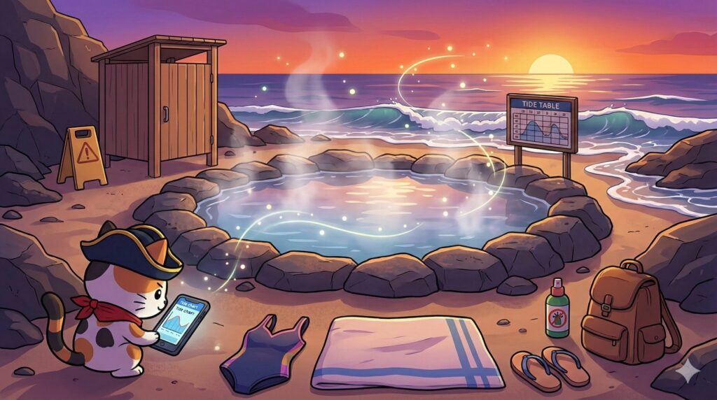 温泉準備とココロ船長