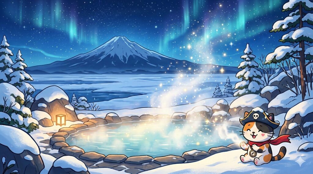 北の島温泉とココロ船長
