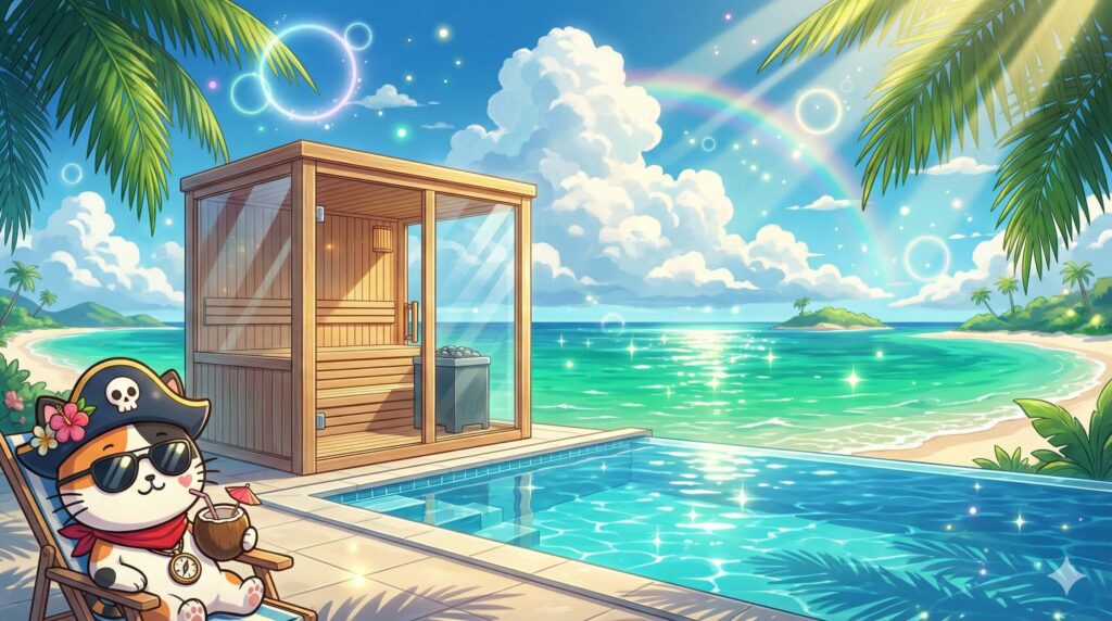 南国ビーチとココロ船長
