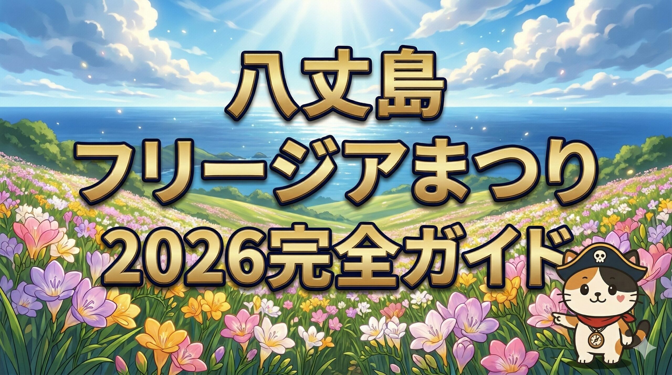 フリージア畑を案内するココロ船長