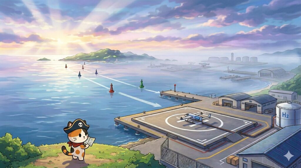 計画の現状を確認するココロ船長