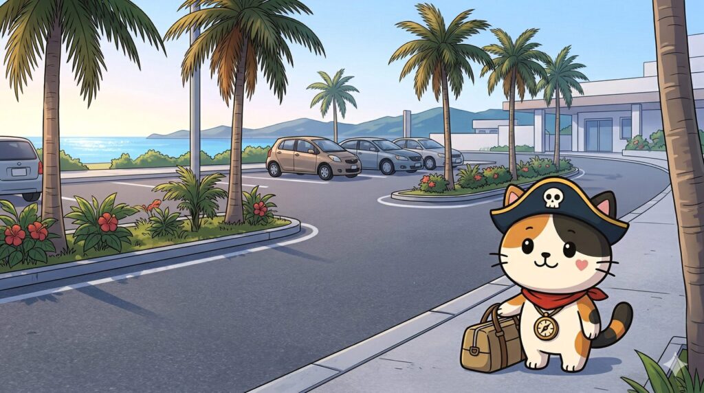 前泊準備をするココロ船長