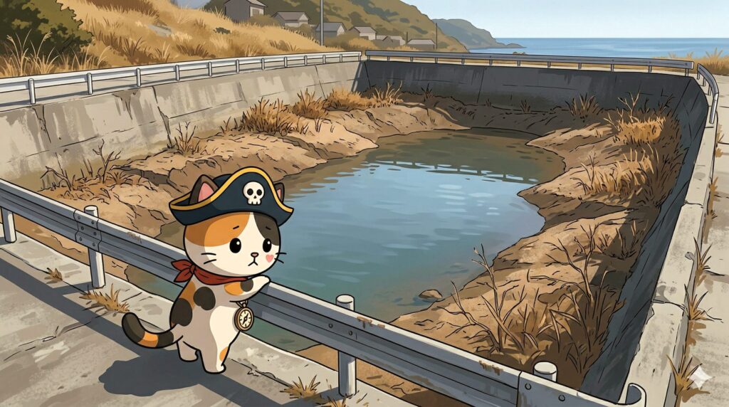 水位低下をのぞくココロ船長