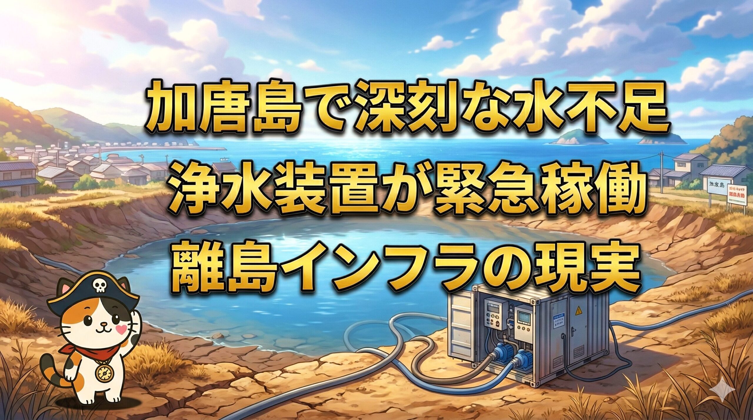 渇水の島を見守るココロ船長