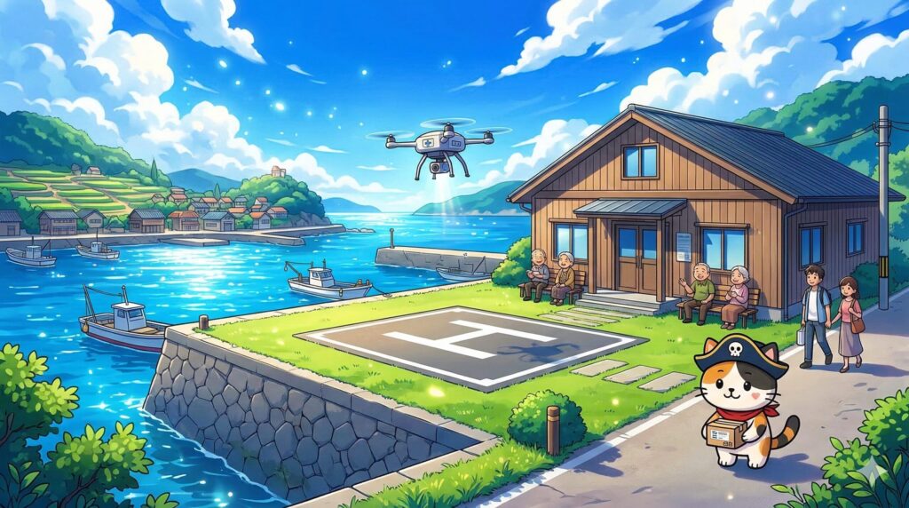 薬を運ぶココロ船長