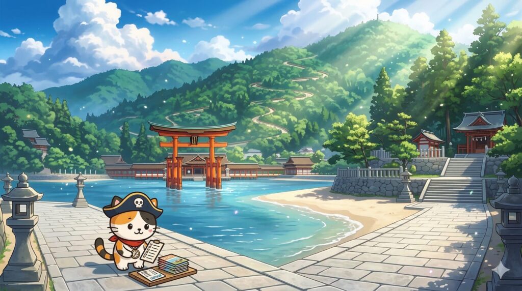 整備された宮島の景観を見守るココロ船長