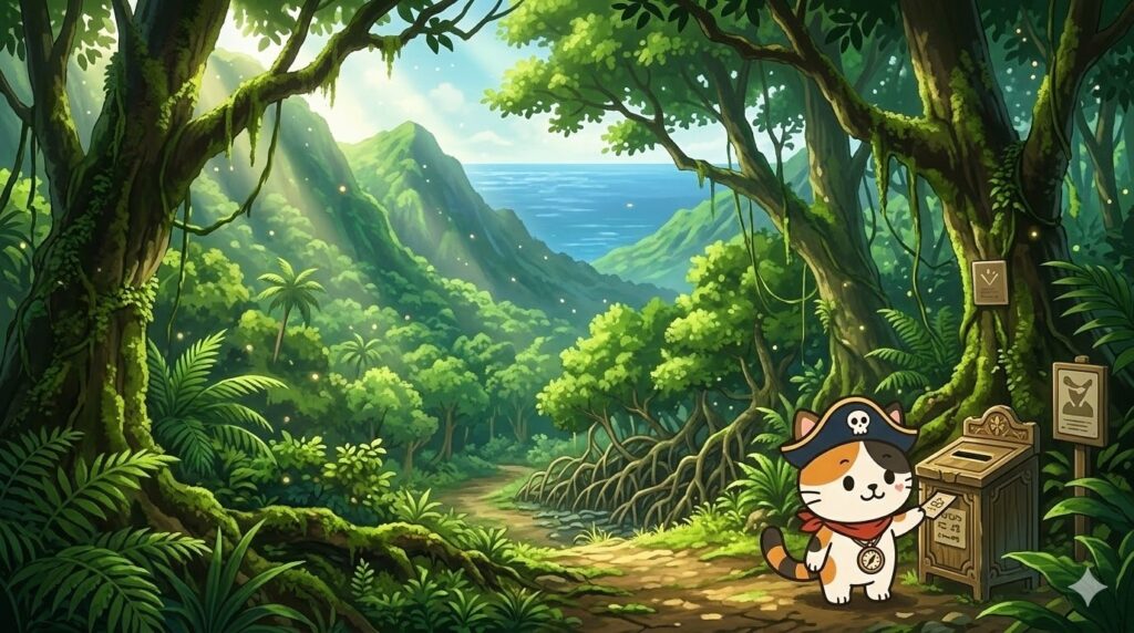 保全エリアの入口で手続きをしているココロ船長