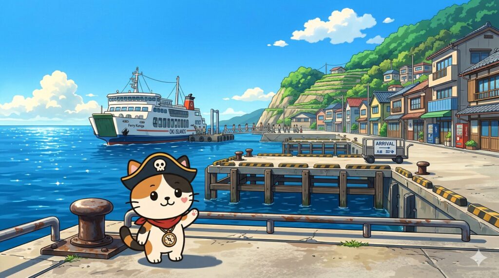 港で迎えるココロ船長