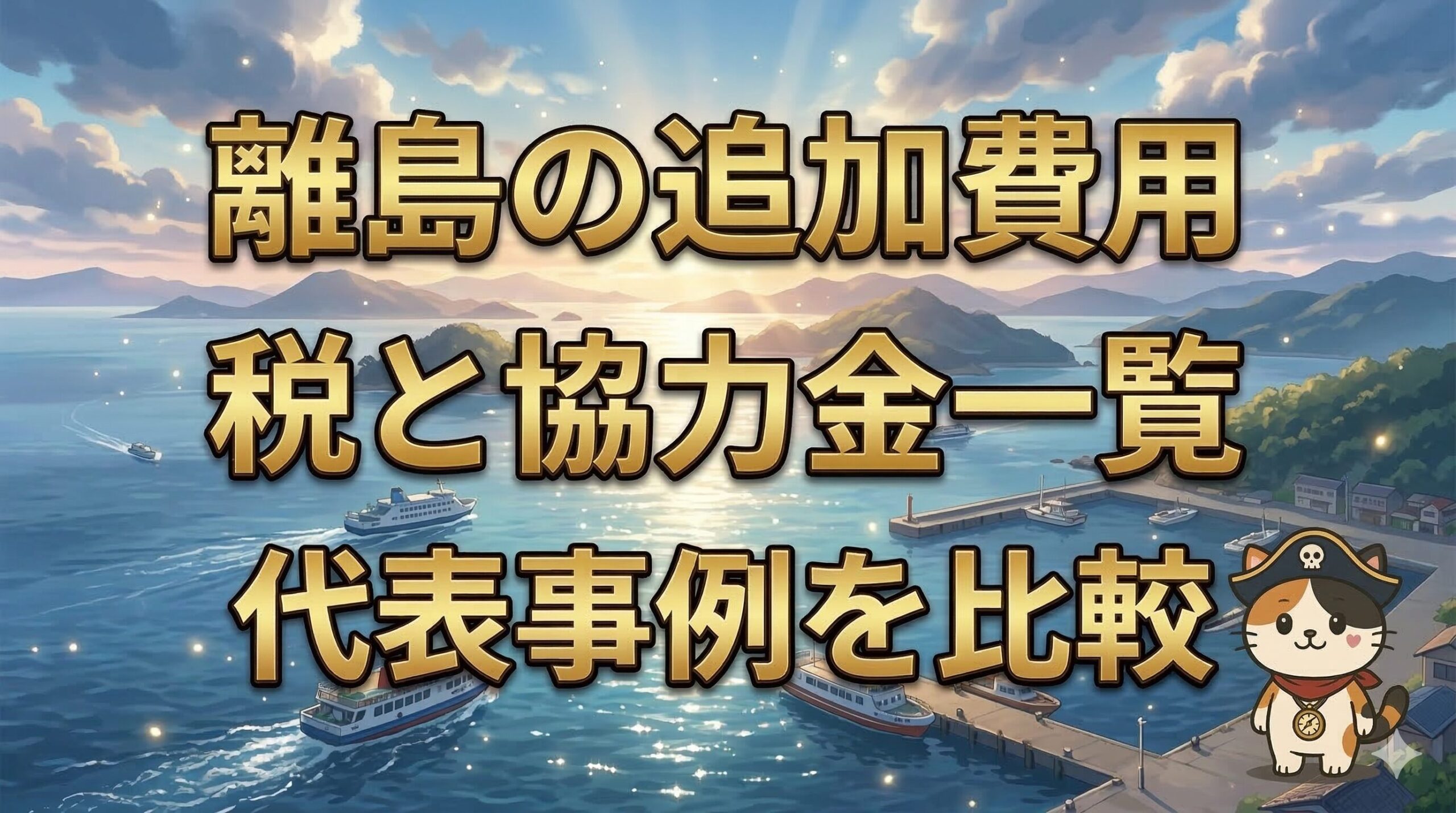 離島の港で旅行メモを確認しているココロ船長
