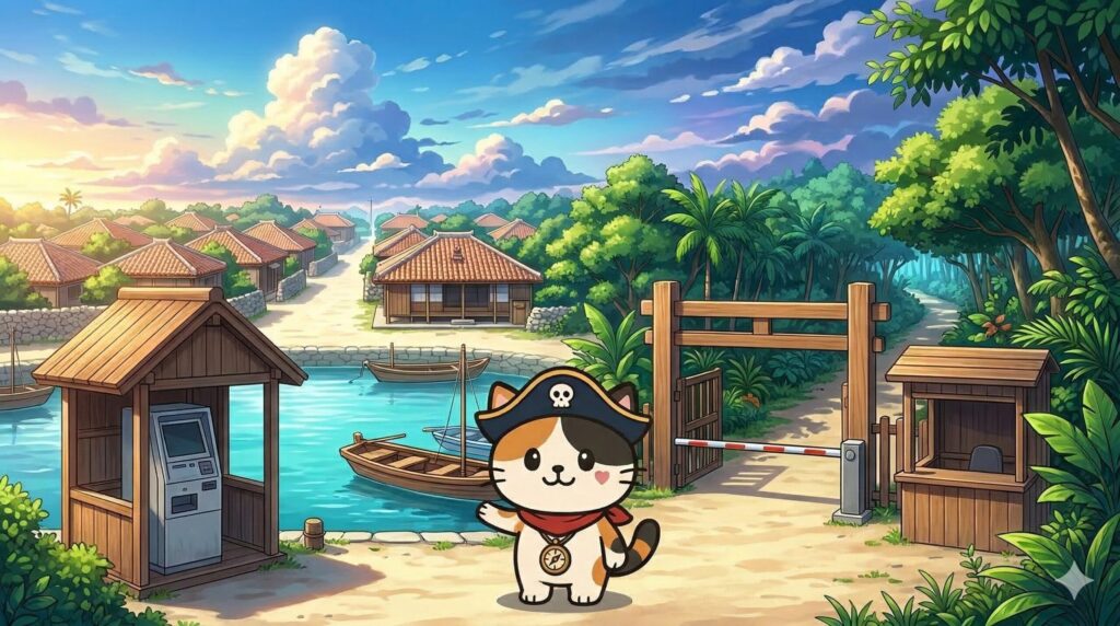 任意の協力金と必須ルールの違いを案内しているココロ船長