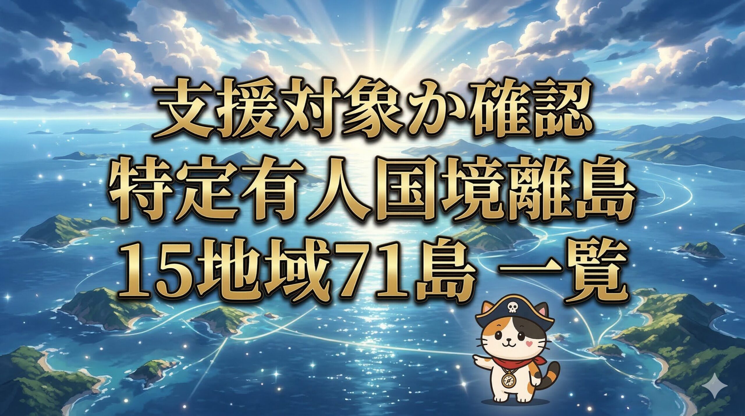島々を見比べながら支援対象を確認しているココロ船長