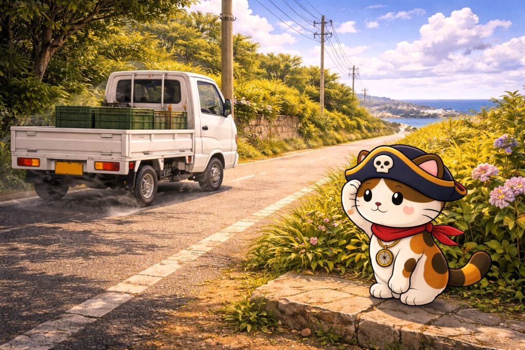 道を譲って待つココロ船長