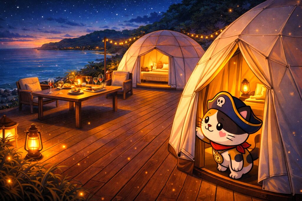 グランピングをのぞくココロ船長