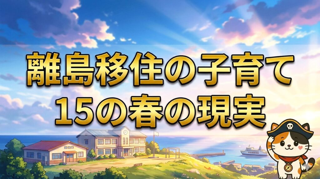 学校と港を見つめるココロ船長