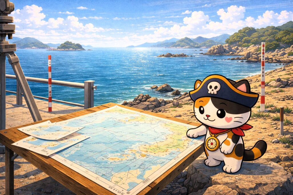 地図を追うココロ船長