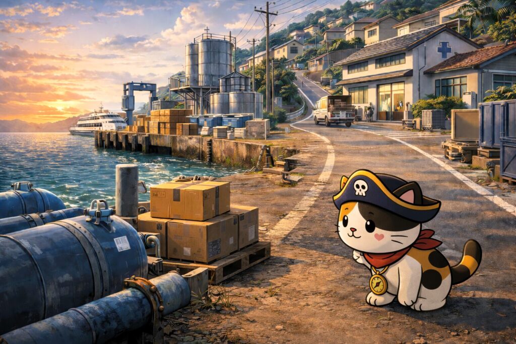 設備を見るココロ船長