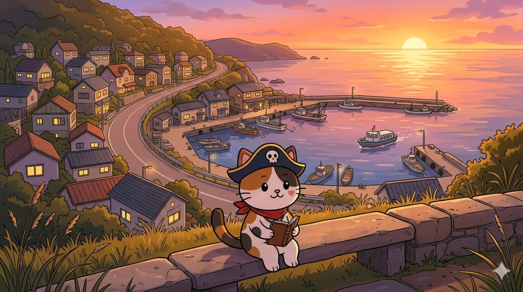 夕景で振り返るココロ船長