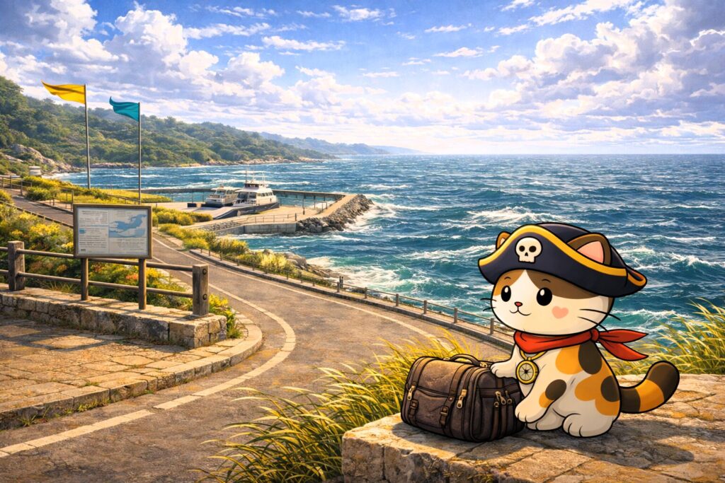 風の港を見るココロ船長