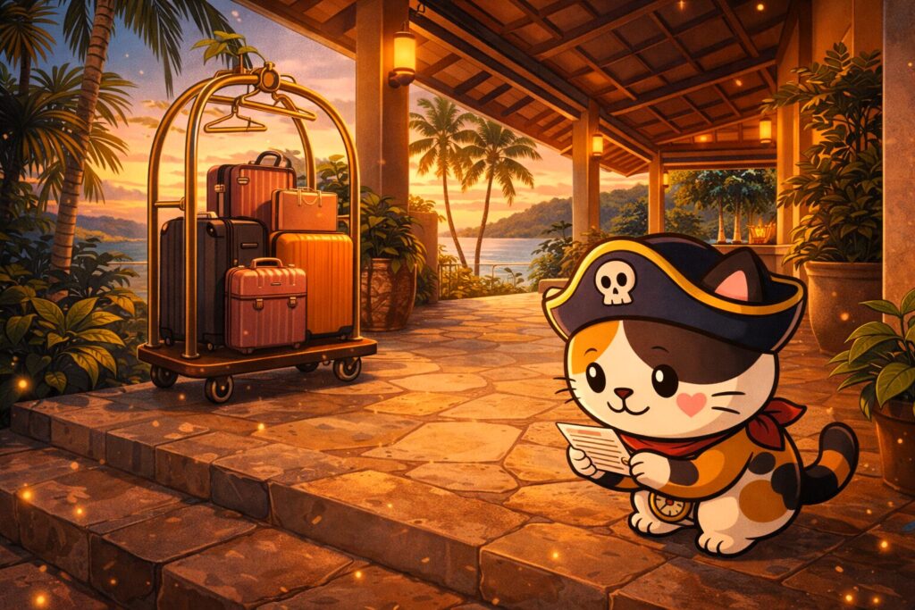 予約確認をするココロ船長